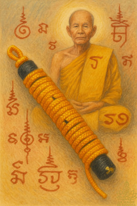 Grande amulette Takrut d’invulnérabilité – Luang Phor Djoy Jantasuwanno du Wat Sri-Uthumhön