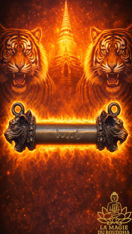 Grande takut aux deux tigres - Très Vénérable Luang Phor Kasem du Wat Chamao La Magie du Bouddha.