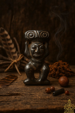 Talisman chamanique tibétain en pierre noire magnétique – Esprit porteur du Dzi La Magie du Bouddha.