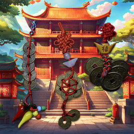 Porte-bonheur Feng Shui en pièces chinoises – amulettes de fortune