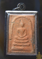 Amulette Phra Somdej ancienne en terre cuite rouge – Région d’Ayutthaya