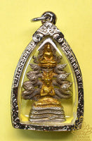 Superbe amulette du Bouddha Phra Naphok - Bouddha sous le Roi des Nâgas - Très Vénérable Luang Phor Dooh du Wat Sakai (1982) La Magie du Bouddha.