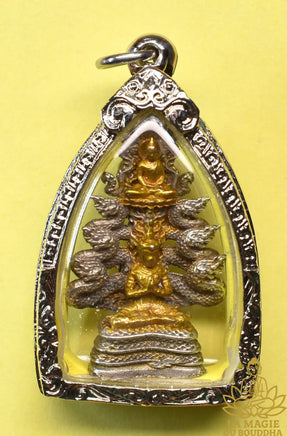 Superbe amulette du Bouddha Phra Naphok - Bouddha sous le Roi des Nâgas - Très Vénérable Luang Phor Dooh du Wat Sakai (1982) La Magie du Bouddha.
