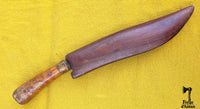 Couteau forgé thaïlandais des années 1970 avec manche en racine de bambou