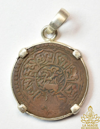 Pendentif ancienne pièce tibétaine 5 Skar du Tibet libre La Magie du Bouddha.