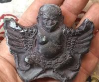 Large Ancient Magnetic Dark Stone Garuda Thokcha Amulet