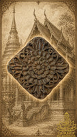 Tablette votive mandala floral de style Lanna La Magie du Bouddha.
