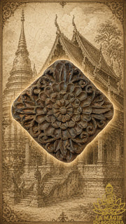 Tablette votive mandala floral de style Lanna La Magie du Bouddha.