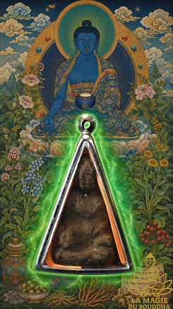 Amulette Tibétaine Tsa Tsa du Bouddha de médecine Sangye Menla. La Magie du Bouddha.