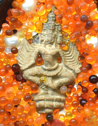 Reliquaire canard birman noir et or – Déité tantrique, sarira et offrandes sacrées La Magie du Bouddha.