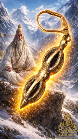 Boucle d’oreille Dorje artisanale en laiton pour pratiquant du dharma tantrique La Magie du Bouddha.