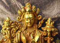 Sacred Lot of the Protector Green Tara – Gilded Bronze Statuette and Ringsel Relic Chorten