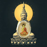 Pendentif vintage (années 60 / 70) Bouddha Shakyamouni et stupa de la Mahabodhi La Magie du Bouddha.