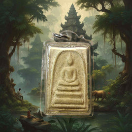 Amulette Phra Somdej et Dharmachakra - Wat Ban Photharam, 1990 (Phetchabun)