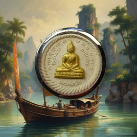 Amulette Tigre et Bouddha Luang Phor Seuar - Ajarn Noom – 2008, Wat Bang Waek
