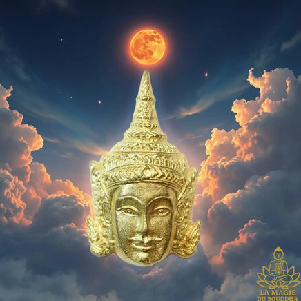 Amulette Masque d’or Phra Lak Na Thong Lakshmana - Très Vénérable Luang Phor Kallong La Magie du Bouddha.