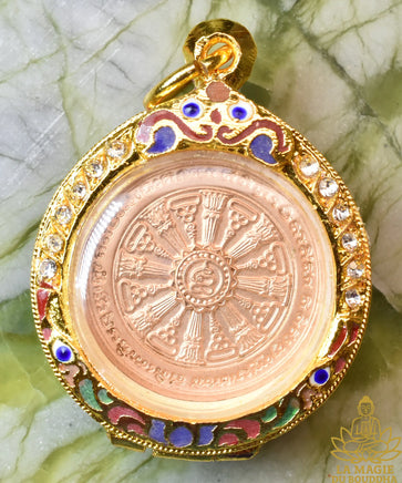 ☸ Amulette Dharmachakra - Très Vénérable Luang Phor Poon La Magie du Bouddha.