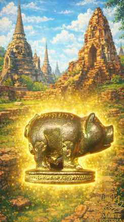 Amulette cochon magique de fortune Moo Khumphai Mahalap Athithan Jit - Très Vénérable Luang Phor Tim du Wat Phra Khao La Magie du Bouddha.