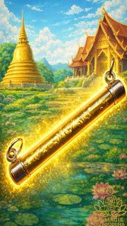 Rare takut dorée fabriquée à la main par le très vénérable Luang Phor Suwang du Wat Prai Pathanna La Magie du Bouddha.
