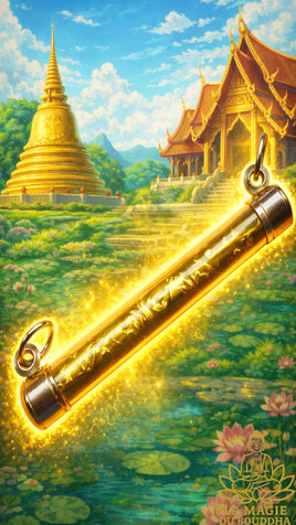 Rare takut dorée fabriquée à la main par le très vénérable Luang Phor Suwang du Wat Prai Pathanna La Magie du Bouddha.