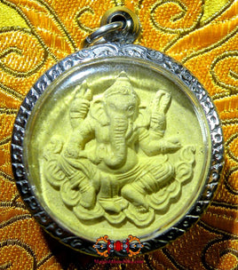 Amulette Thaï jaune de Ganesh - Wat Sala Khruen. La Magie du Bouddha.
