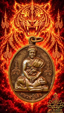 Médaille en cuivre de Luang Pu Seuar – Wat Thep Phiman La Magie du Bouddha.