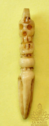 Pendentif Tibétain Phurba en os de Yack Sculpté La Magie du Bouddha.