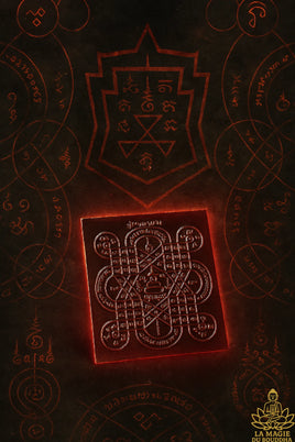 Pentacle protecteur Yant Mahahut sur métal.