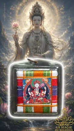 Amulette Tibétaine Yantra de Chenrezi - Protection générale. La Magie du Bouddha.