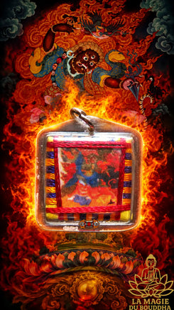 Amulette Tibétaine Yantra de Gourou Dorje Drolo. La Magie du Bouddha.