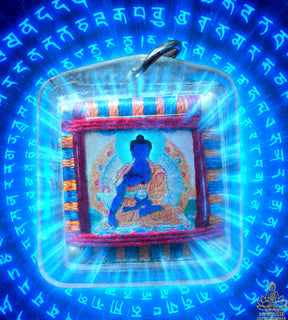 Amulette Tibétaine Yantra du Bouddha de médecine Sangye Menla. La Magie du Bouddha.