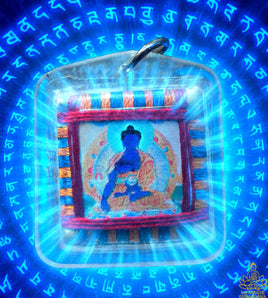 Amulette Tibétaine Yantra du Bouddha de médecine Sangye Menla.