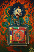 Amulette Tibétaine Yantra de Simhamukha - Dakini à la face de lion. La Magie du Bouddha.
