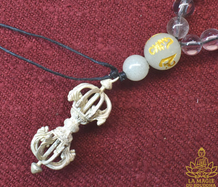 Mala tibétain en cristal de roche (pour les pratiques de purification) La Magie du Bouddha.