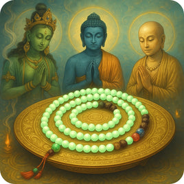 Grand chapelet en pierre sacrée Ye Ming Zhu fluorescente (pour la pratique de Ksitigarbha).