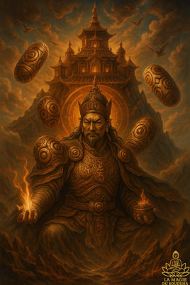 Perle sacrée tibétaine Dzi de Longue Vie à 9 yeux en cuivre La Magie du Bouddha.