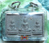 Amulette Thai aux 3 Bouddha -Wat Yai Pohak