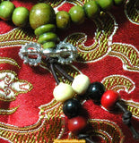 Mala Tibétain en bois (avec dorje) - couleurs variées.