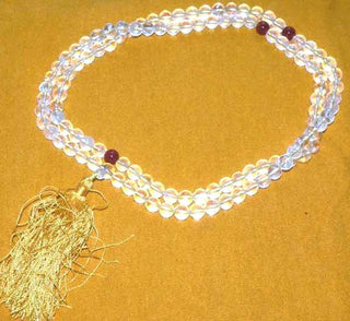 Mala Tibétain en cristal de roche (quartz). La Magie du Bouddha.