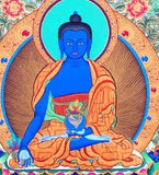 Amulette Tibétaine Tsa Tsa du Bouddha de médecine Sangye Menla.