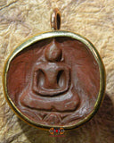 Amulettes Phra Somdej rondes en pierre-relique Hin Phratat.