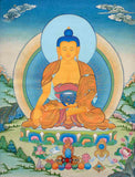 Amulettes Tsa Tsa en mendroup - Gourou Rinpoché, Bouddha, Bouddha de médecine et Tara blanche.
