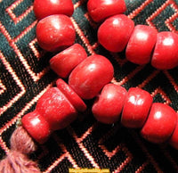 Mala made of dyed yak bone: coral or turquoise colors 