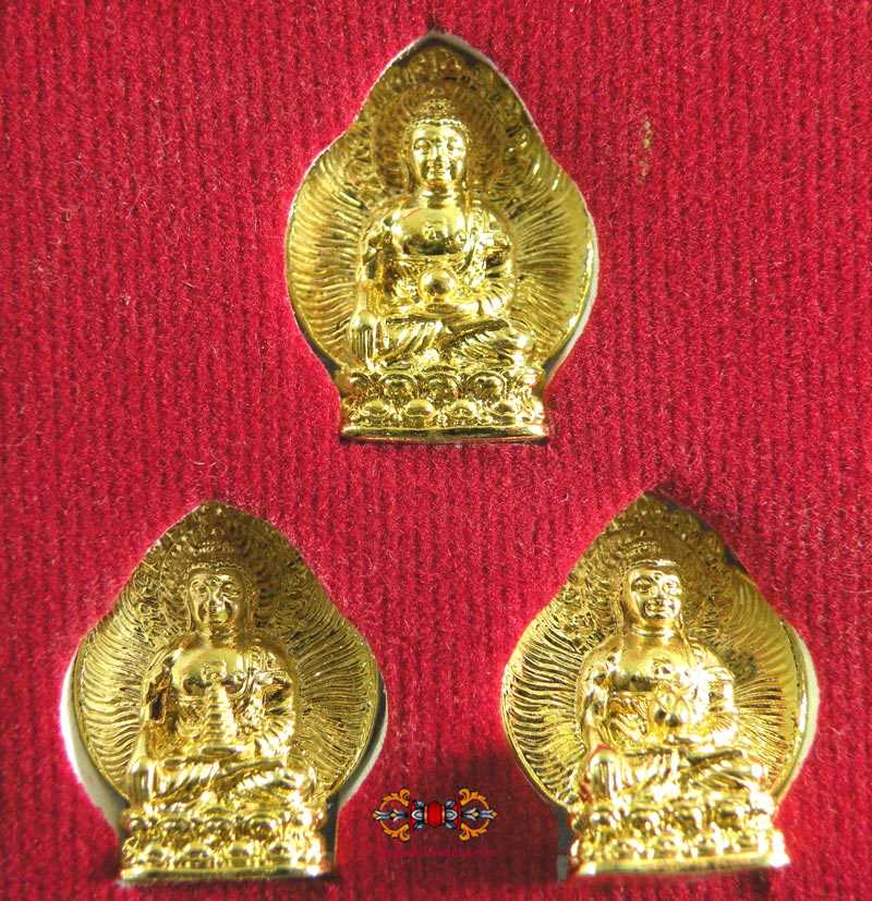 Amulettes des 3 aspects du Bouddha Amitabha - Wat Thip Waree Wiharn