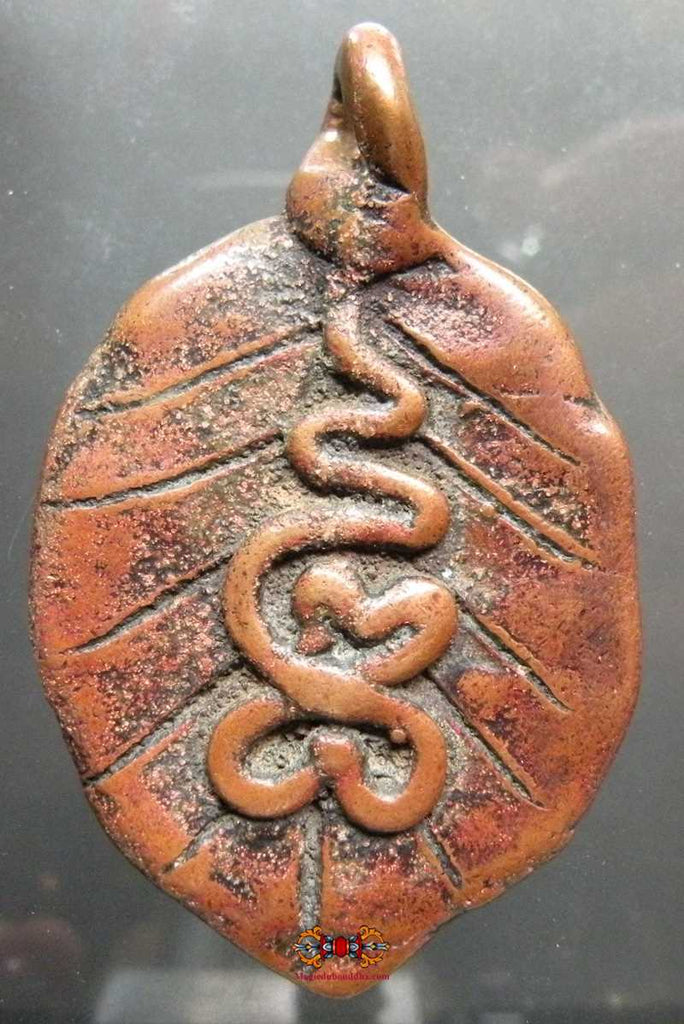 Amulette ancienne Bae Ton Poh (feuille d'arbre du Bouddha) - Très Vénérable LP Boon.