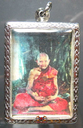 Grande amulette portrait Roop Lor (avec pierres sacrées) - Très Vénérable LP Hong. magiedubouddha