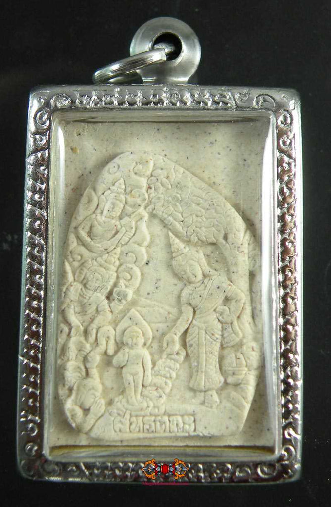 Amulette naissance et empreinte de pied du Bouddha - Wat Thung Tahin