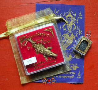Amulette Thai du Roi des Crocodiles Phaya Jorakey - Wat Khaoke Thep Nimit Wararam. La Magie du Bouddha.