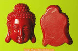 Perles "têtes de Bouddha" en verre couleur corail