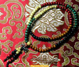 Mala Tibétain en bois (avec dorje) - couleurs variées